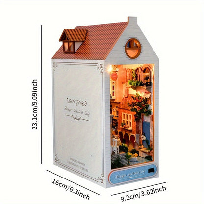 Support à livres maison de Bruges DIY – Modèle 3D en bois de la vieille ville