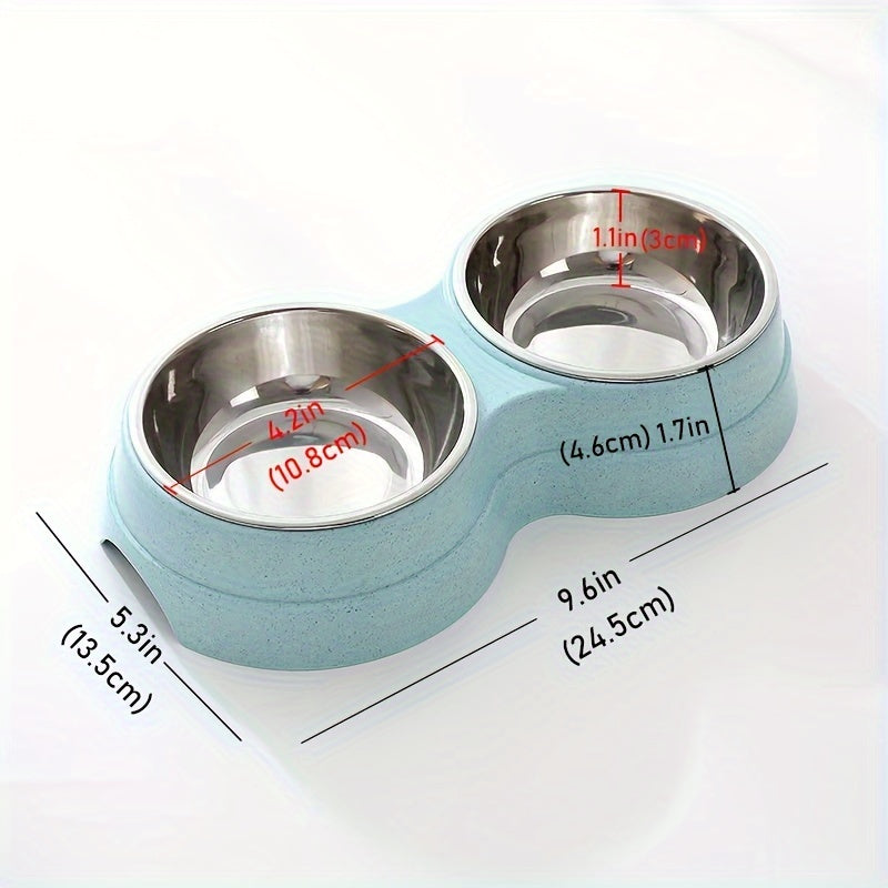 Gamelle double en acier inoxydable pour animaux – Parfaite pour manger et boire