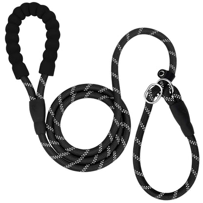 Laisse réfléchissante pour chien avec poignée rembourrée – Réglable et durable pour tous les chiens