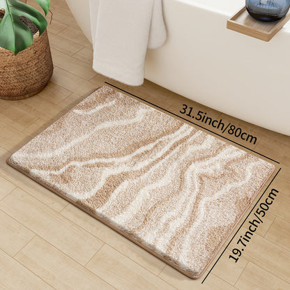 Tapis de Bain Fluffy Flocking – Absorbant et Doux pour Salle de Bain ou Cuisine