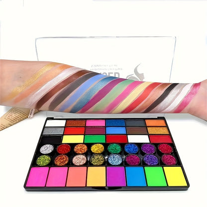 Set de 42 Couleurs de Peinture Visage et Corps à Base d’Eau – Parfait pour l’Art Créatif et la Peinture