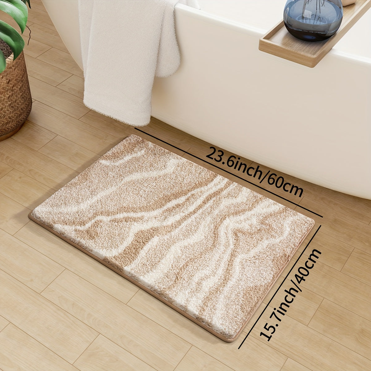 Tapis de Bain Fluffy Flocking – Absorbant et Doux pour Salle de Bain ou Cuisine