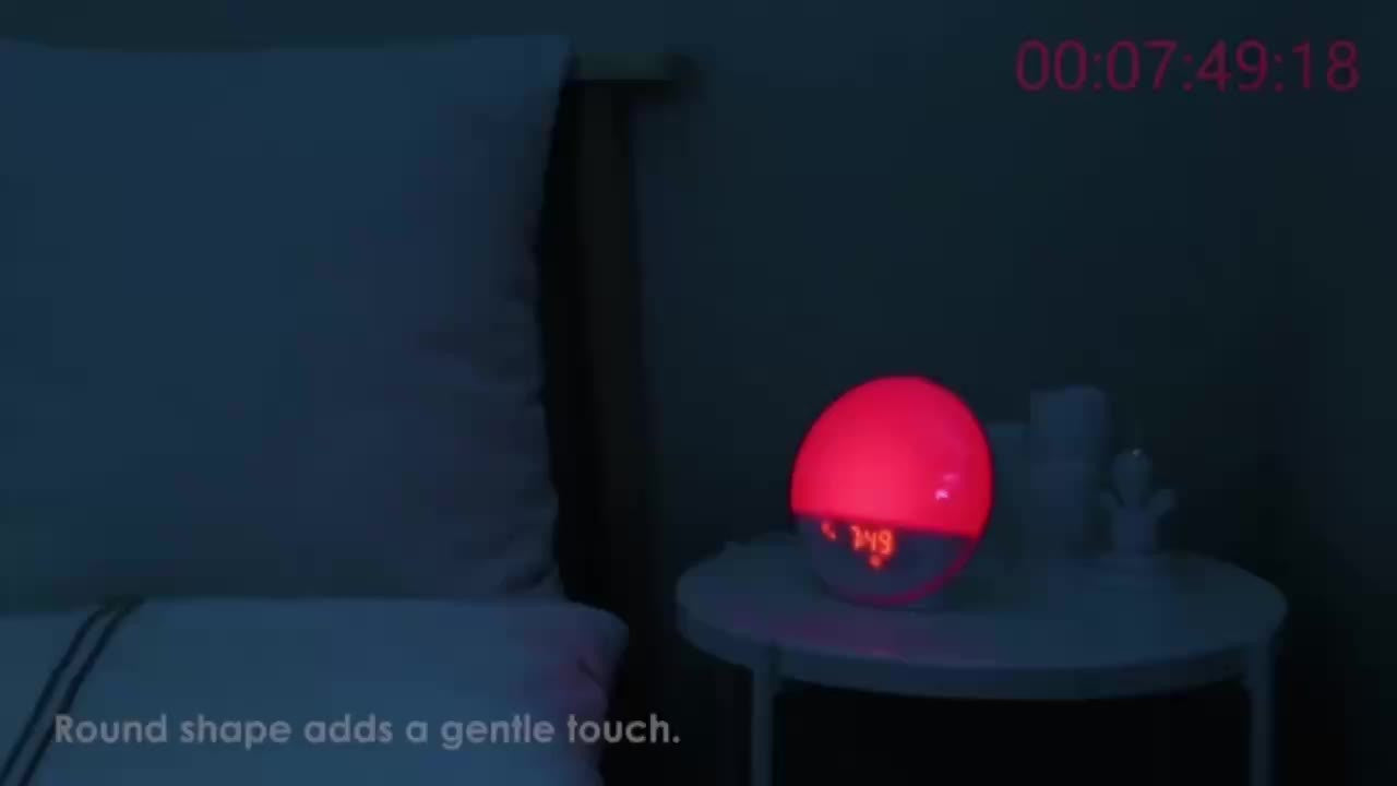 Réveil digital Halo Light – Réveil effet lever de soleil avec alimentation USB et double fonction alarme