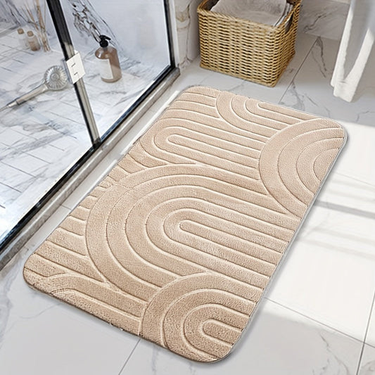 Tapis de Salle de Bain Antidérapant Géométrique – Confortable et Élégant pour votre Salle de Bain