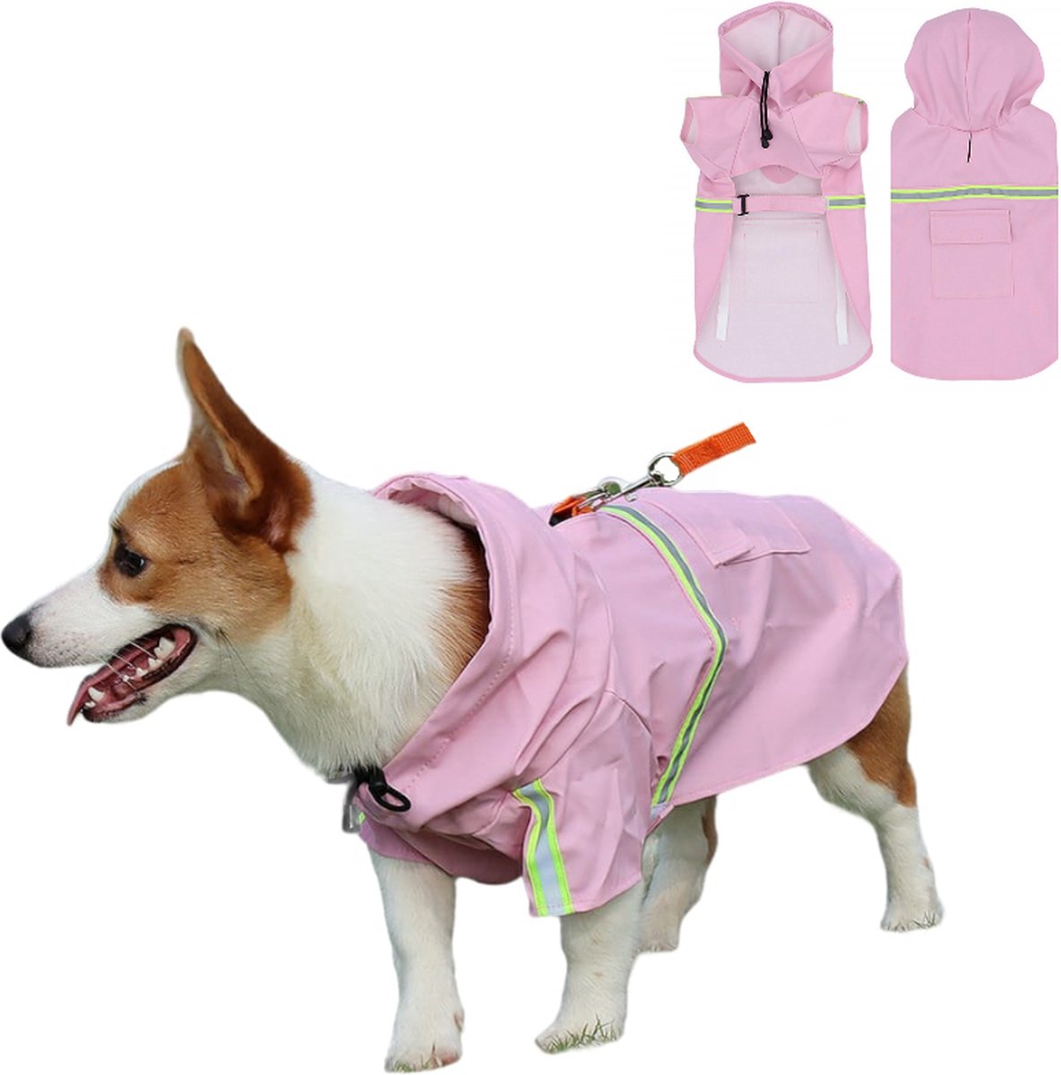 LumiChien - Imperméable Réfléchissant pour Chiens avec Capuche