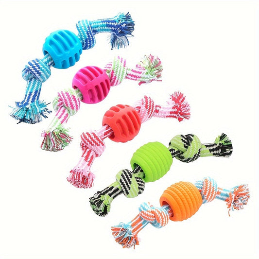 Jouet à mâcher interactif pour chien – Avec boutons colorés et balle en caoutchouc
