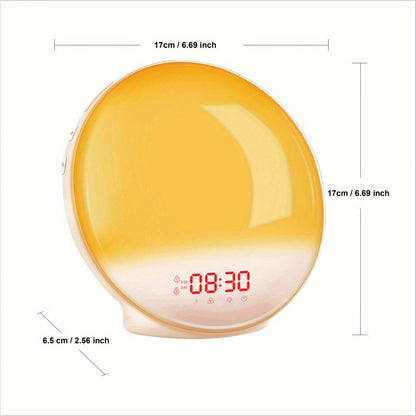 Réveil digital Halo Light – Réveil effet lever de soleil avec alimentation USB et double fonction alarme