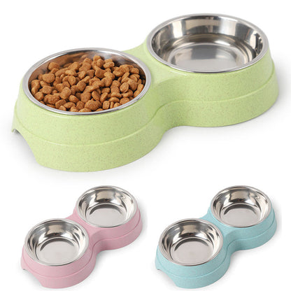 Gamelle double en acier inoxydable pour animaux – Parfaite pour manger et boire