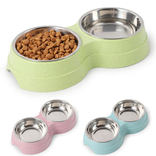 Gamelle double en acier inoxydable pour animaux – Parfaite pour manger et boire