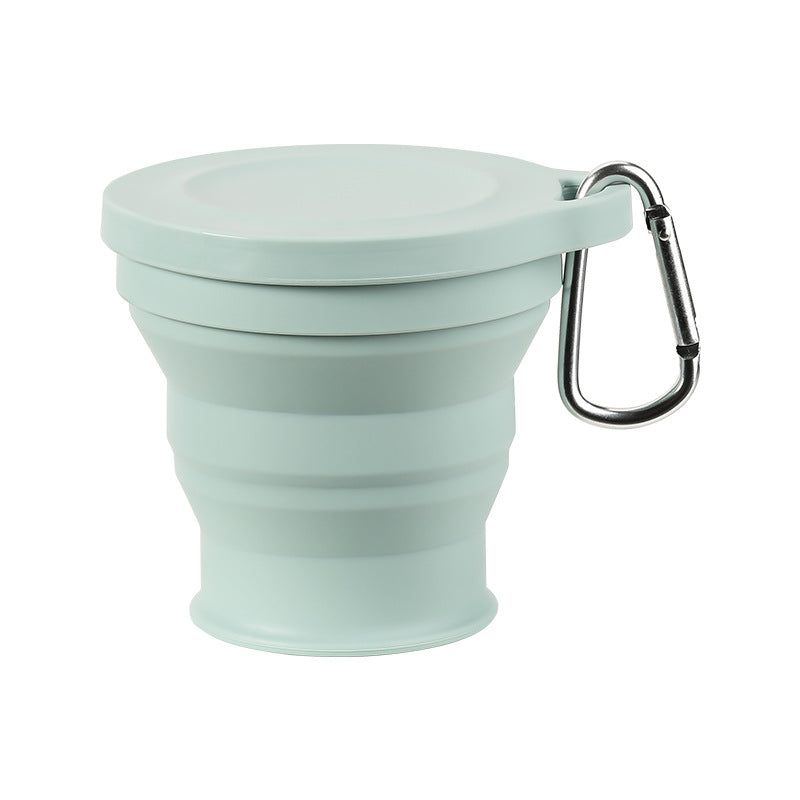 Gobelet pliable en silicone avec mousqueton - Gobelet portable et durable pour plein air et camping
