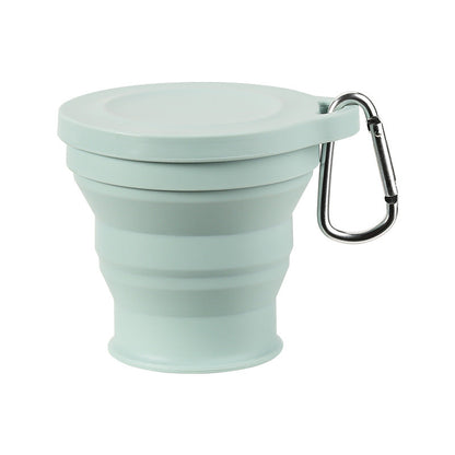 Gobelet pliable en silicone avec mousqueton - Gobelet portable et durable pour plein air et camping