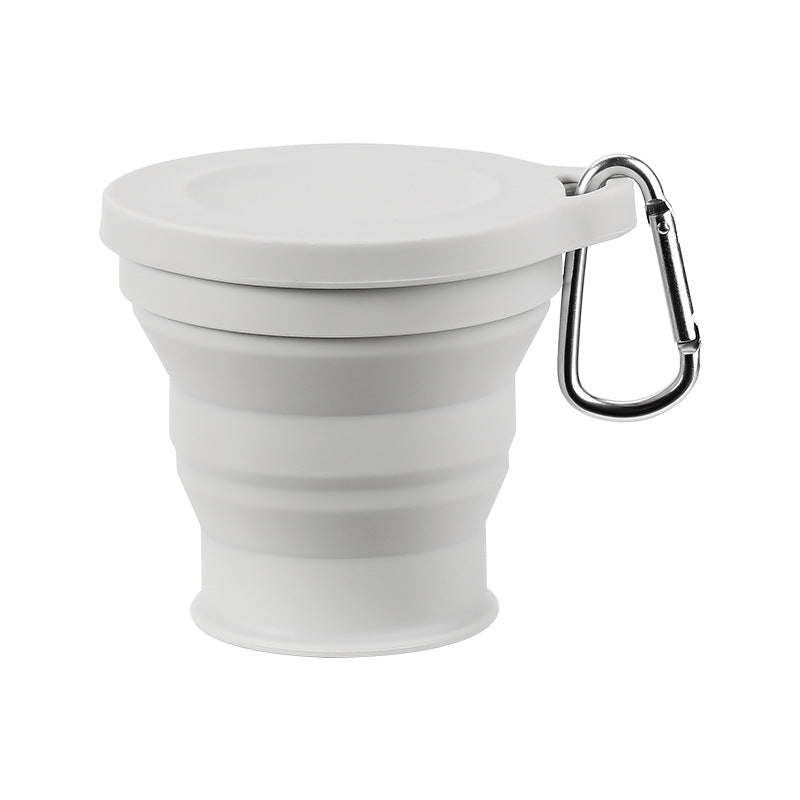 Gobelet pliable en silicone avec mousqueton - Gobelet portable et durable pour plein air et camping