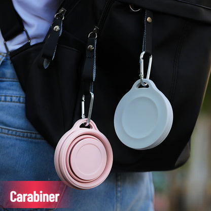 Gobelet pliable en silicone avec mousqueton - Gobelet portable et durable pour plein air et camping
