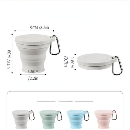 Gobelet pliable en silicone avec mousqueton - Gobelet portable et durable pour plein air et camping