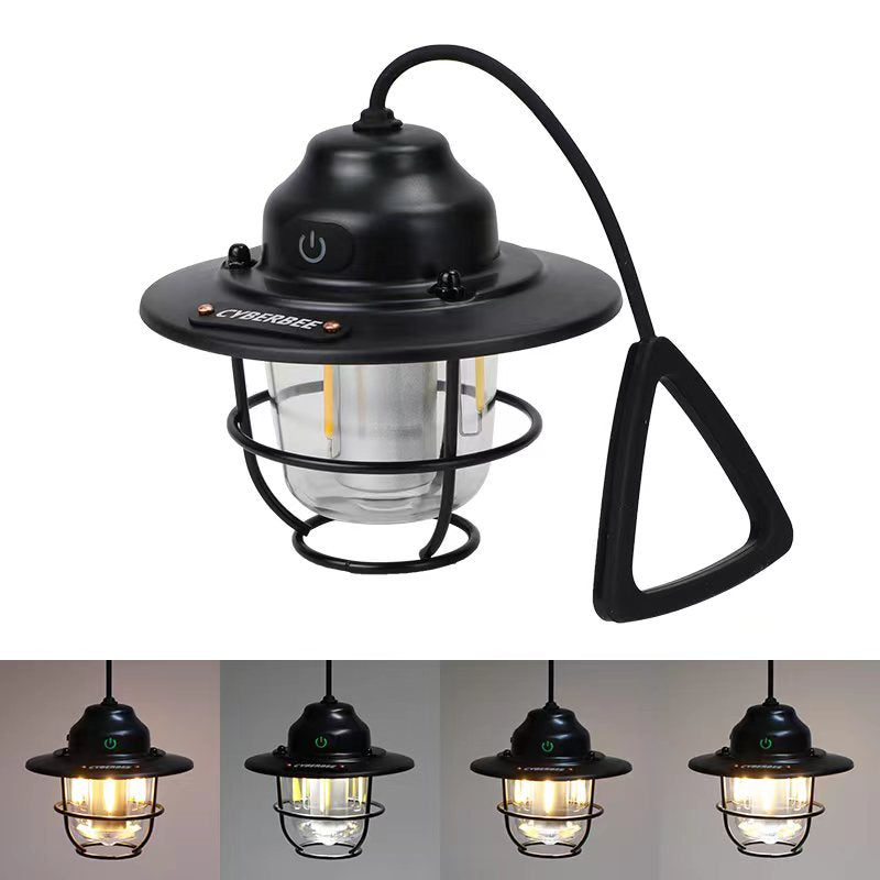 Lanterne de camping vintage à LED – Rechargeable et durable pour les aventures en plein air