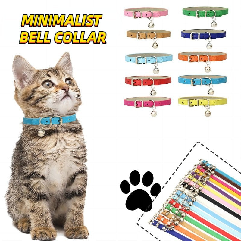 Collier pour chat réglable avec clochette – Cuir synthétique durable et boucle de sécurité pour chats de toutes tailles
