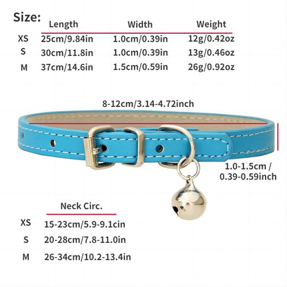 Collier pour chat réglable avec clochette – Cuir synthétique durable et boucle de sécurité pour chats de toutes tailles