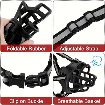 Muselière réglable pour chien – Respirante et sécuritaire pour entraînement et promenades