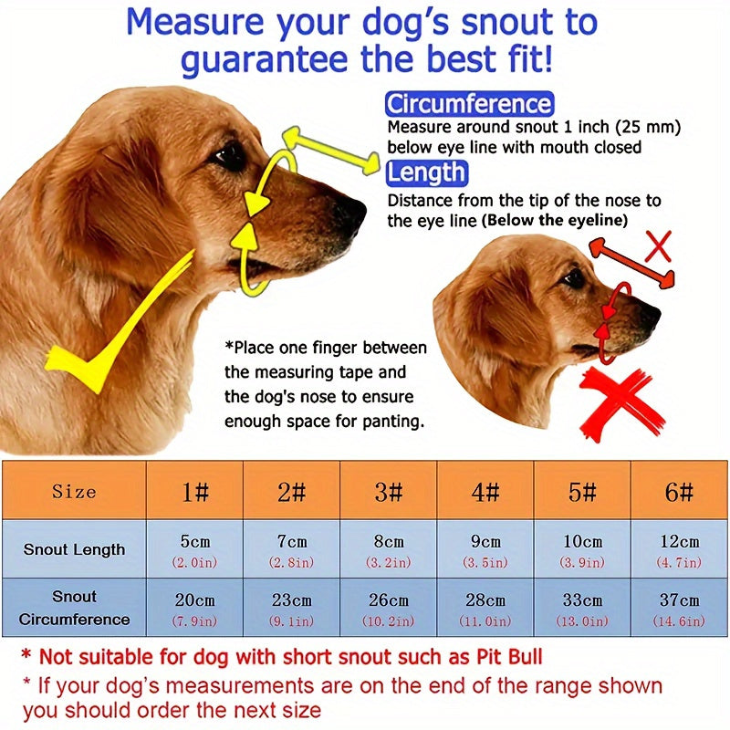 Muselière réglable pour chien – Respirante et sécuritaire pour entraînement et promenades