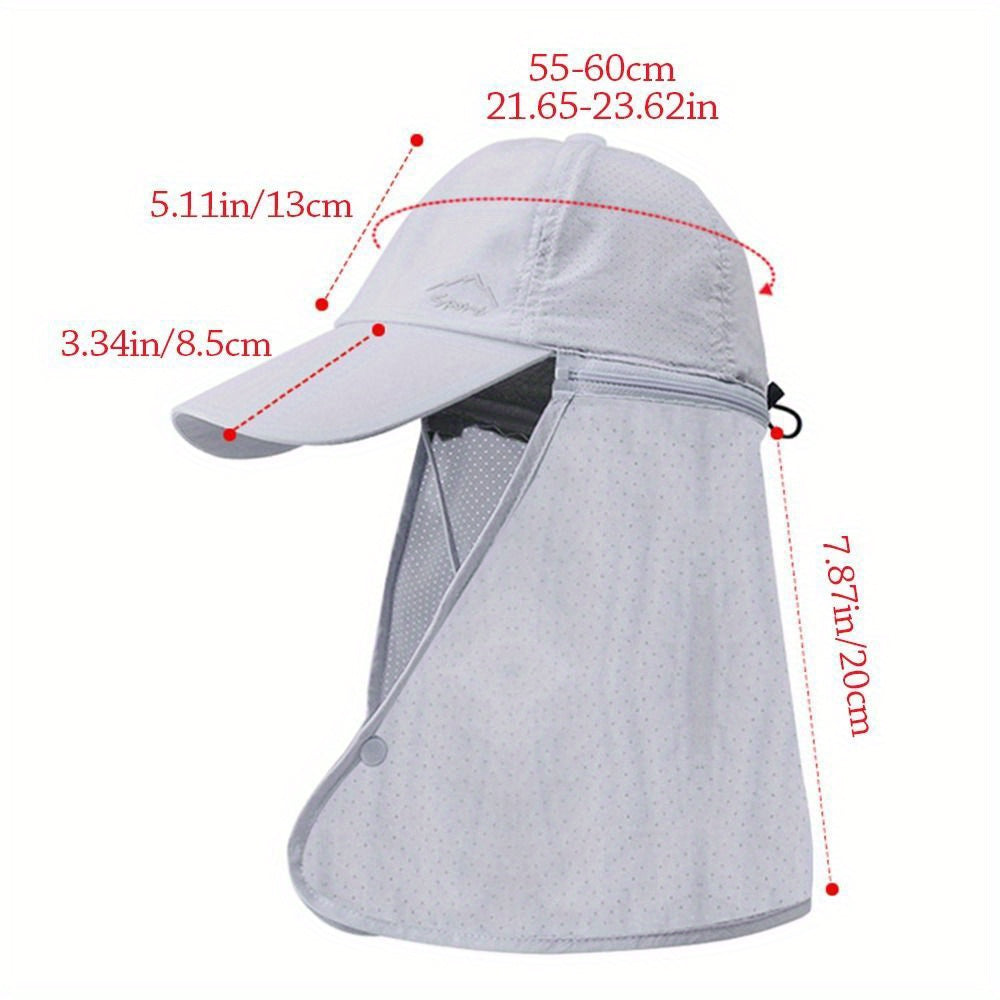 Casquette trucker anti-UV avec rabat de nuque – Respirante et confortable pour les activités estivales