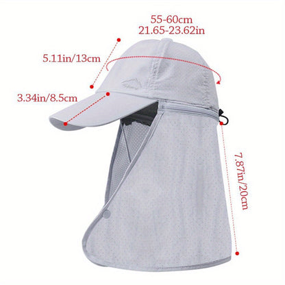Casquette trucker anti-UV avec rabat de nuque – Respirante et confortable pour les activités estivales