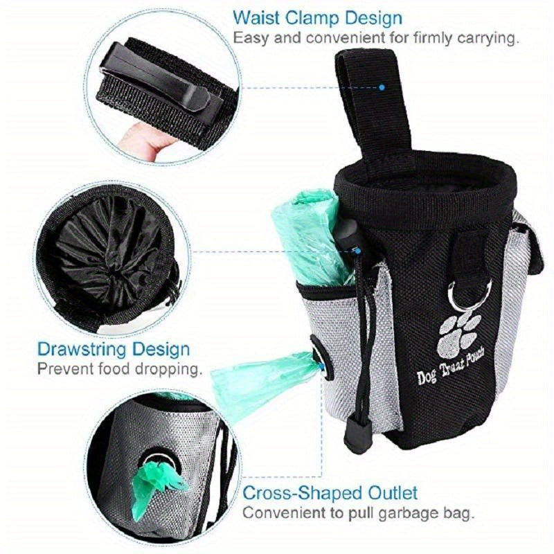 Pochette à friandises pour chien avec distributeur de sacs – Idéale pour l’entraînement et les promenades