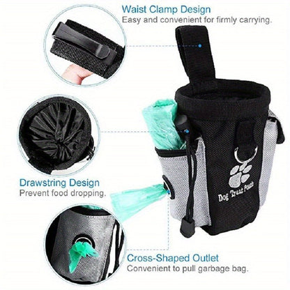 Pochette à friandises pour chien avec distributeur de sacs – Idéale pour l’entraînement et les promenades