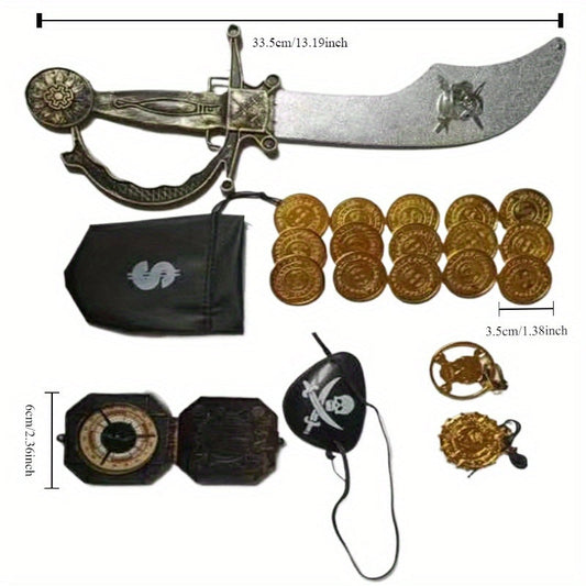 Aventure de Pirates Ensemble de Jouets – Comprend Couteau, Pièces et Boussole