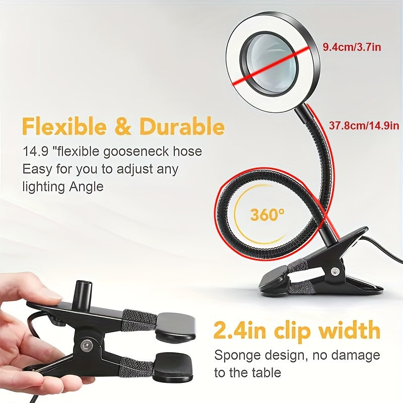 Lampe Loupe LED avec Pince – Parfaite pour le Travail Mains Libres et la Précision