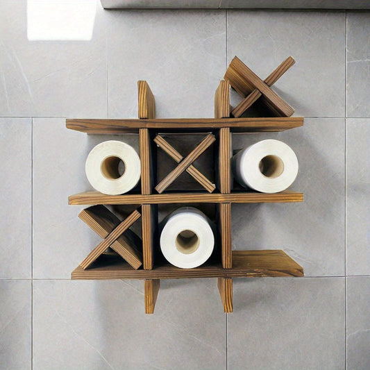 Support Papier Toilette Rustique en Bois – Inspiré par l’Artisanat du Bois