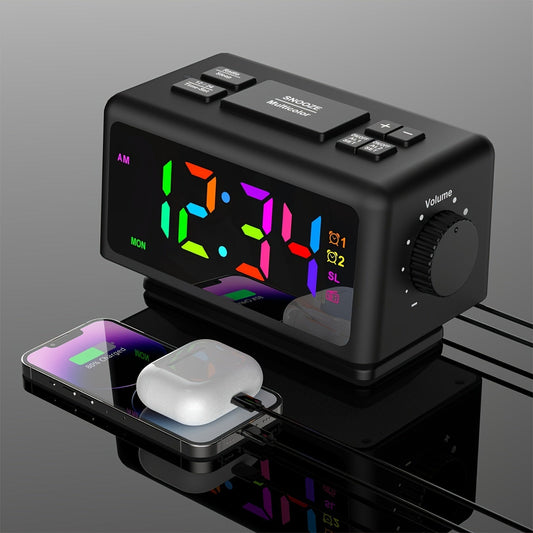 Réveil miroir RGB avec affichage LED et fonction radio – Réveil tendance pour votre chambre