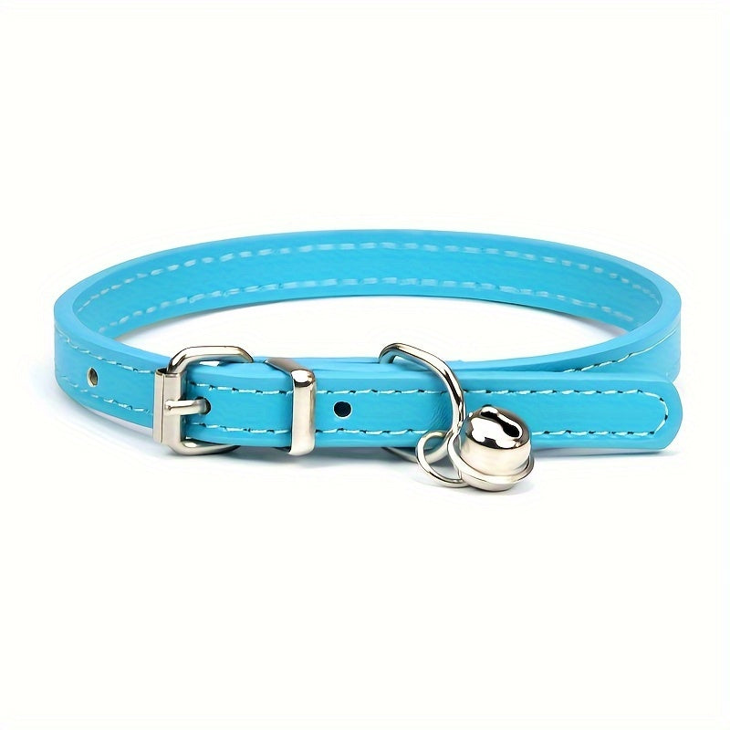 Collier pour chat réglable avec clochette – Cuir synthétique durable et boucle de sécurité pour chats de toutes tailles