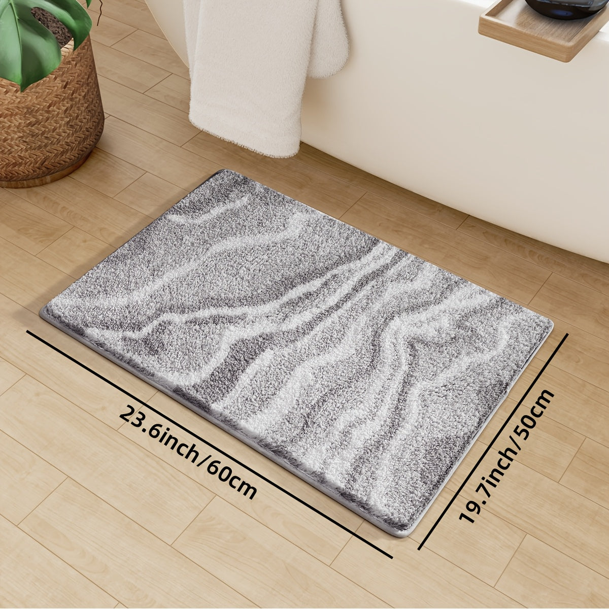 Tapis de Bain Fluffy Flocking – Absorbant et Doux pour Salle de Bain ou Cuisine