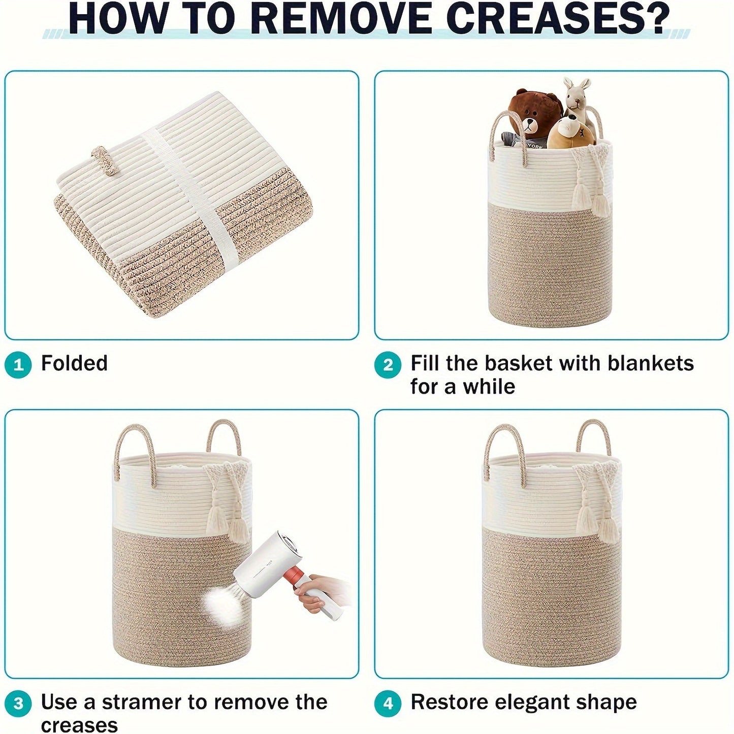 Panier à linge bicolore élégant - Grand volume, pratique et durable