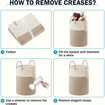 Panier à linge bicolore élégant - Grand volume, pratique et durable