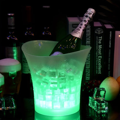 Seau à glaçons lumineux LED 5L – Parfait pour le champagne et la bière