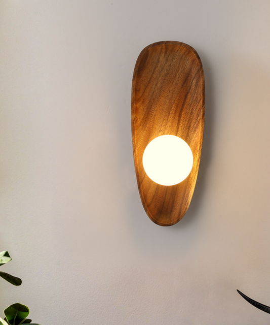Applique Murale Minimaliste - Bois et Éclairage d'Ambiance
