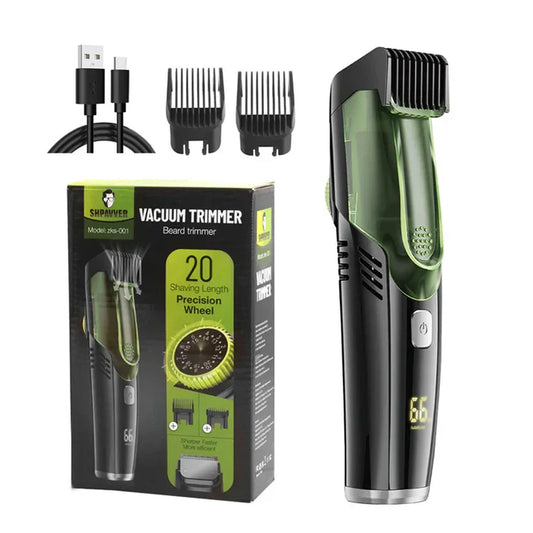TrimMaster Vacuum Tondeuse à Barbe – Sans Fil et Propre pour un Confort Optimal