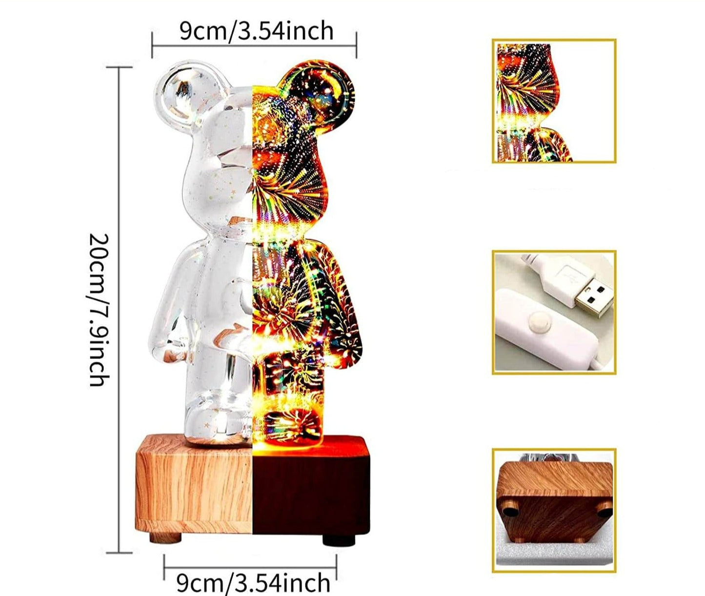 LumiBear - Lampe à Feux d'Artifice 3D