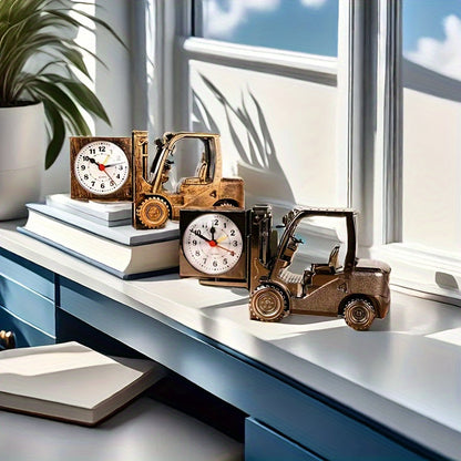 Réveil rétro en forme de chariot élévateur – Design unique et créatif pour étudiants et décoration de chambre