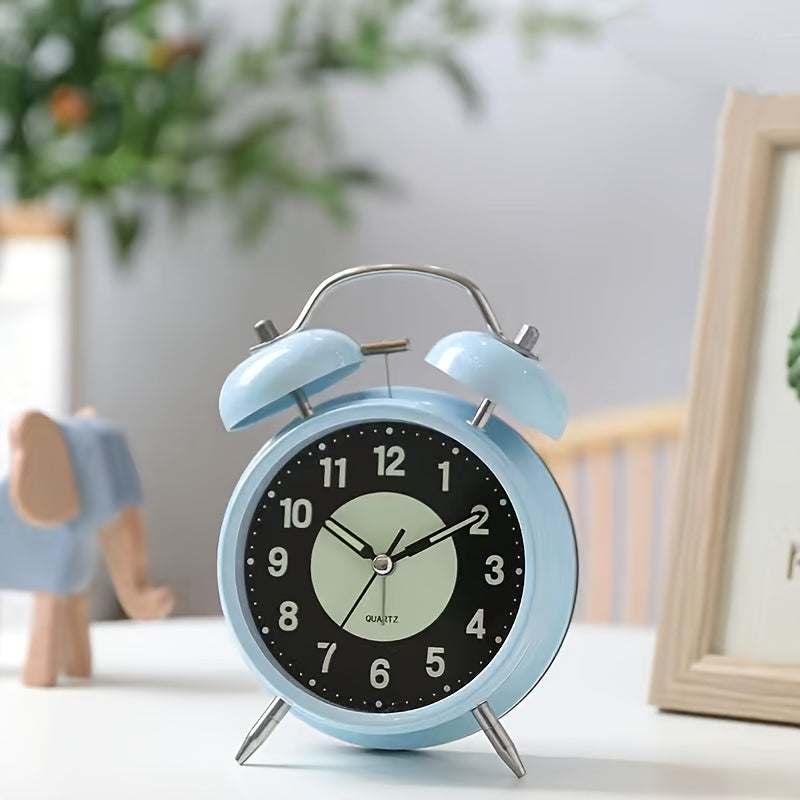 Réveil silencieux luminescent – Horloge métallique noire pour gros dormeurs
