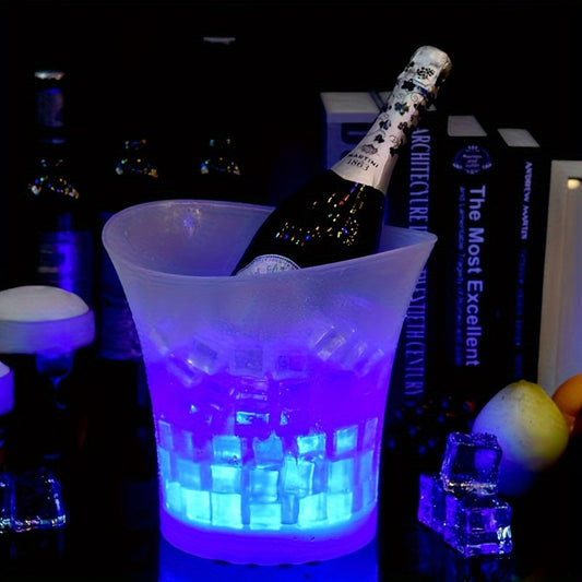 Seau à glaçons lumineux LED 5L – Parfait pour le champagne et la bière
