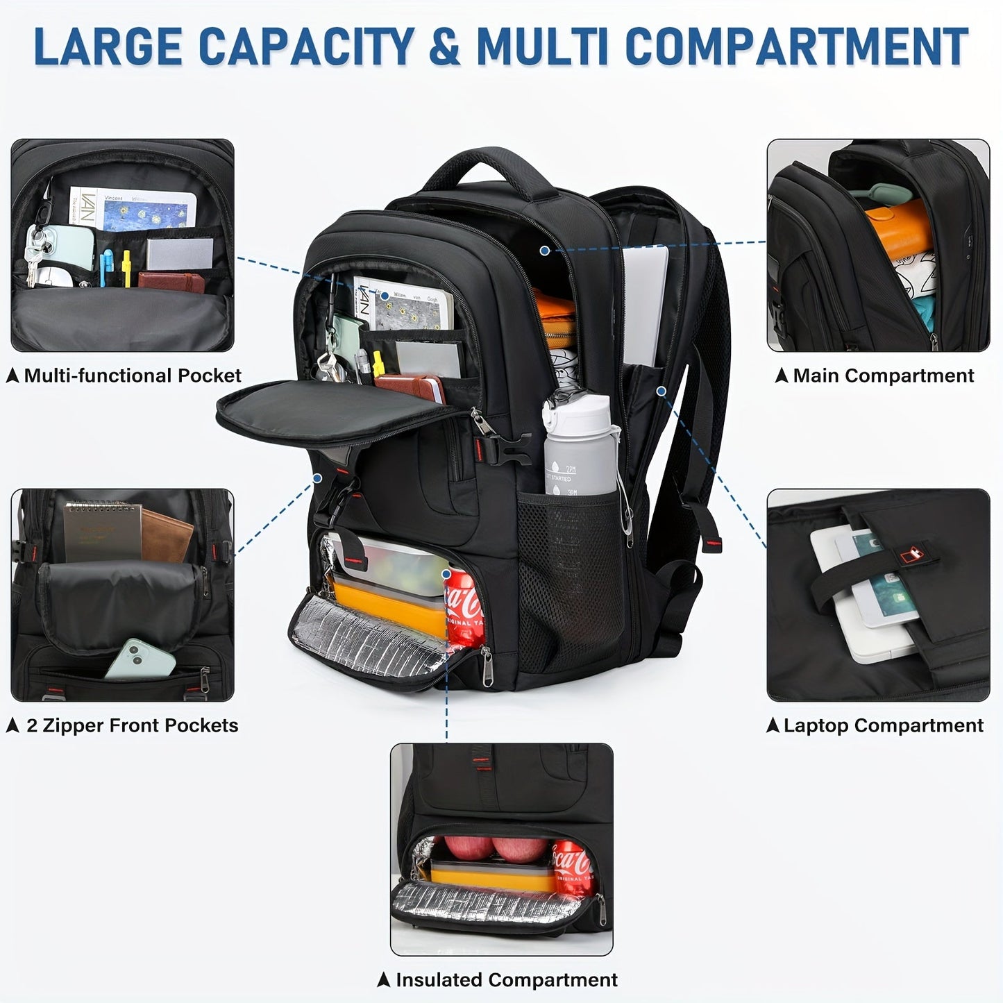 Sac à dos multifonction - Spacieux, pratique et idéal pour le travail ou les voyages