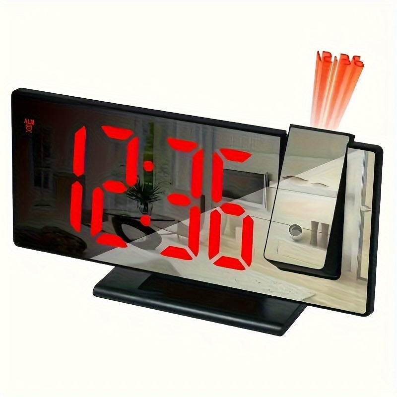 Réveil miroir digital avec projection – Grand écran LED et fonction alarme multifonction