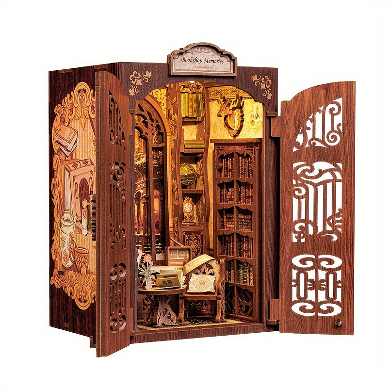 Boutique de livres miniature DIY Hiboux – Kit 3D en bois avec éclairage pour décoration créative