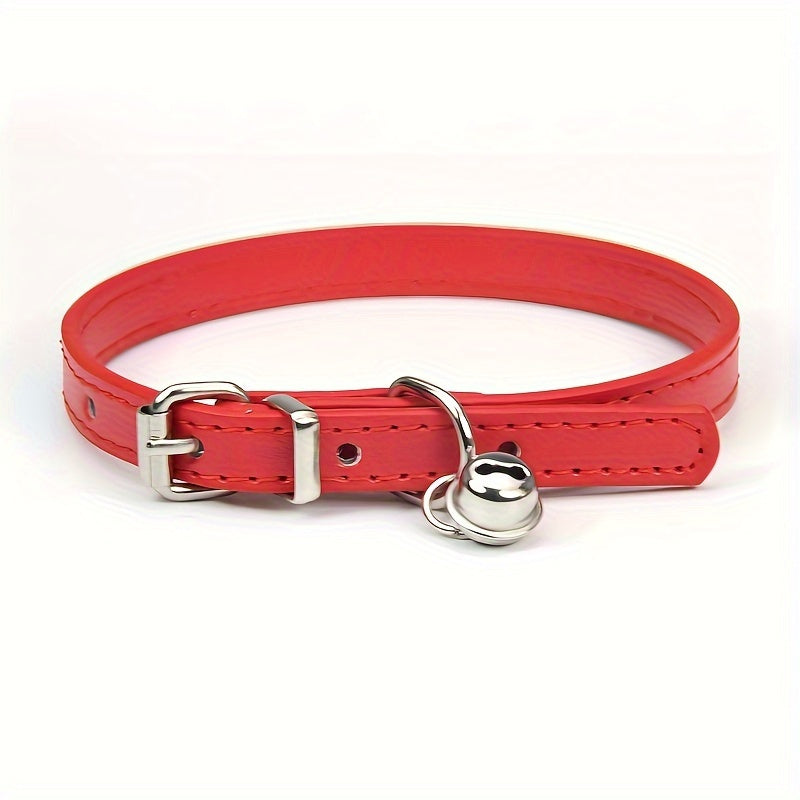 Collier pour chat réglable avec clochette – Cuir synthétique durable et boucle de sécurité pour chats de toutes tailles
