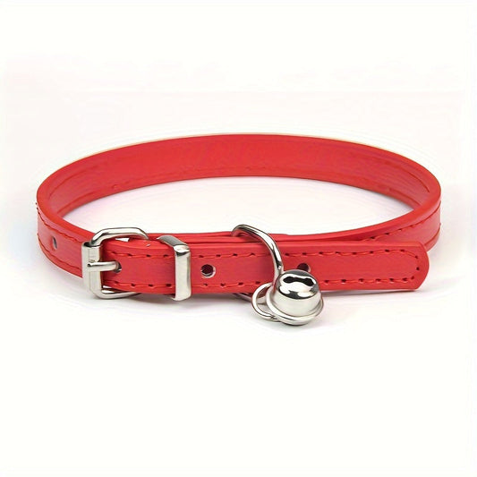 Collier pour chat réglable avec clochette – Cuir synthétique durable et boucle de sécurité pour chats de toutes tailles