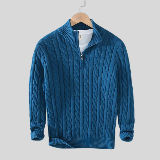 Pull Lars en Maille avec Demi-Fermeture Éclair – Intemporel et Chaleureux