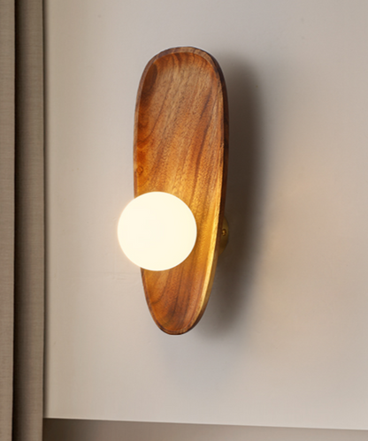 Applique Murale Minimaliste - Bois et Éclairage d'Ambiance