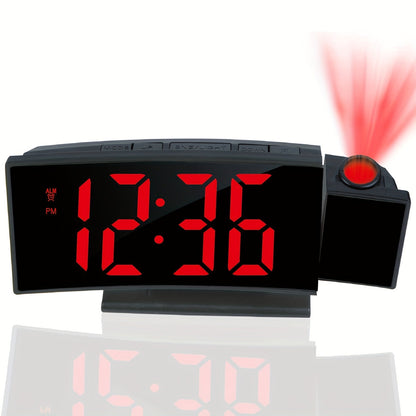 Réveil projecteur digital – Affichage LED et fonction snooze avec luminosité réglable